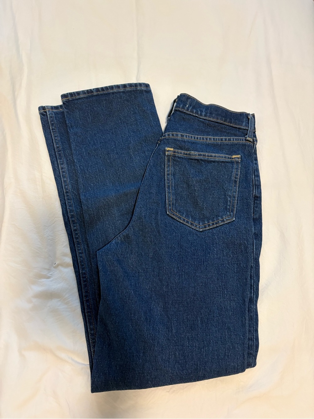 Abercrombie & Fitch High Rise 90s Straight-Leg Dark Blue Jeans